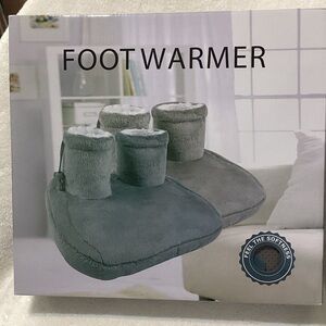 Gray Foot Warmer Slippers